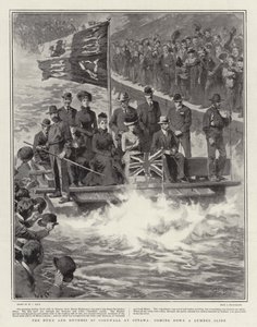 The Duke and Duchess of Cornwall at Ottawa, Coming Down a Lumber Slide by William T. Maud